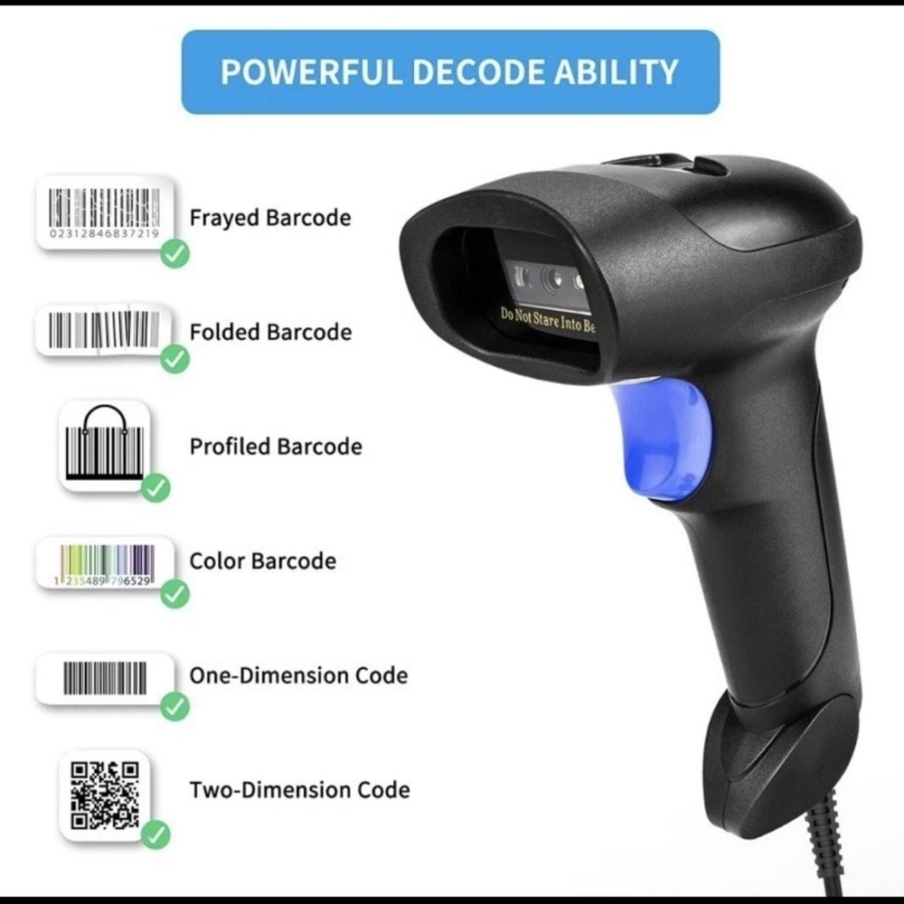NetumScan Black Wireless Barcode Scanner - Picture 2 of 5
